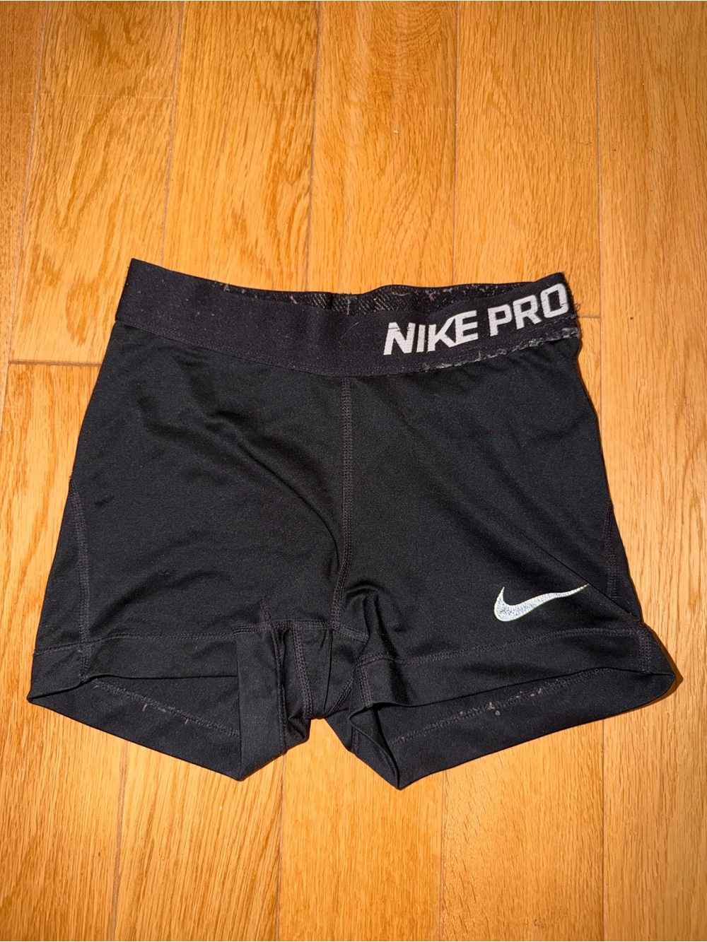 Nike Black Nike Pro Compression Bike Shorts with Silver Swoosh